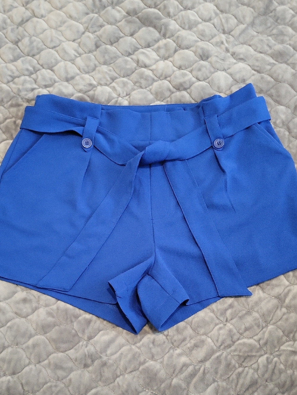 Sincerely Jules Cobalt High-Waist Tie-Belt Paperbag Shorts-XL Never Worn